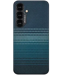 PITAKA MagEZ 4 Samsung Galaxy S24 Hoesje 600D Ultra Dun MagSafe Blauw