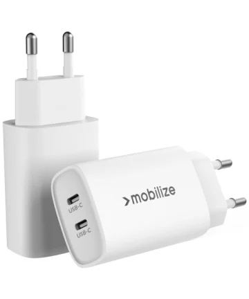 Mobilize 45W Power Delivery / PPS Charge 2-Poorts USB-C Adapter Wit Opladers
