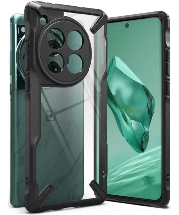 Ringke Fusion X OnePlus 12 Hoesje Back Cover Transparant Zwart Hoesjes