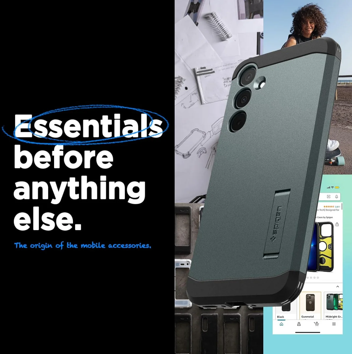 Spigen Tough Armor Samsung Galaxy A35 Hoesje Back Cover Groen afbeelding 3