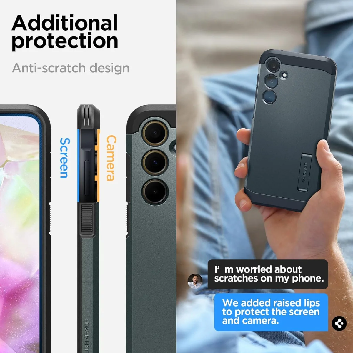 Spigen Tough Armor Samsung Galaxy A35 Hoesje Back Cover Groen afbeelding 6