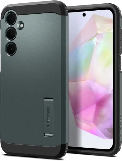 Spigen Tough Armor Samsung Galaxy A35 Hoesje Back Cover Groen afbeelding 1