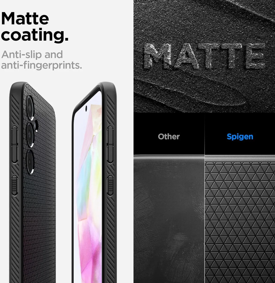 Spigen Liquid Air Samsung Galaxy A35 Hoesje Back Cover Matte Zwart afbeelding 6