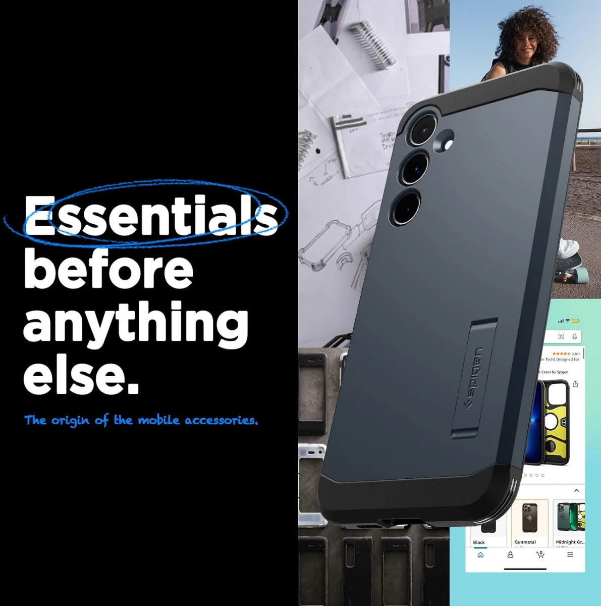 Spigen Tough Armor Samsung Galaxy A55 Hoesje Back Cover Metal Slate afbeelding 4