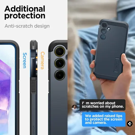 Spigen Tough Armor Samsung Galaxy A55 Hoesje Back Cover Metal Slate afbeelding 3