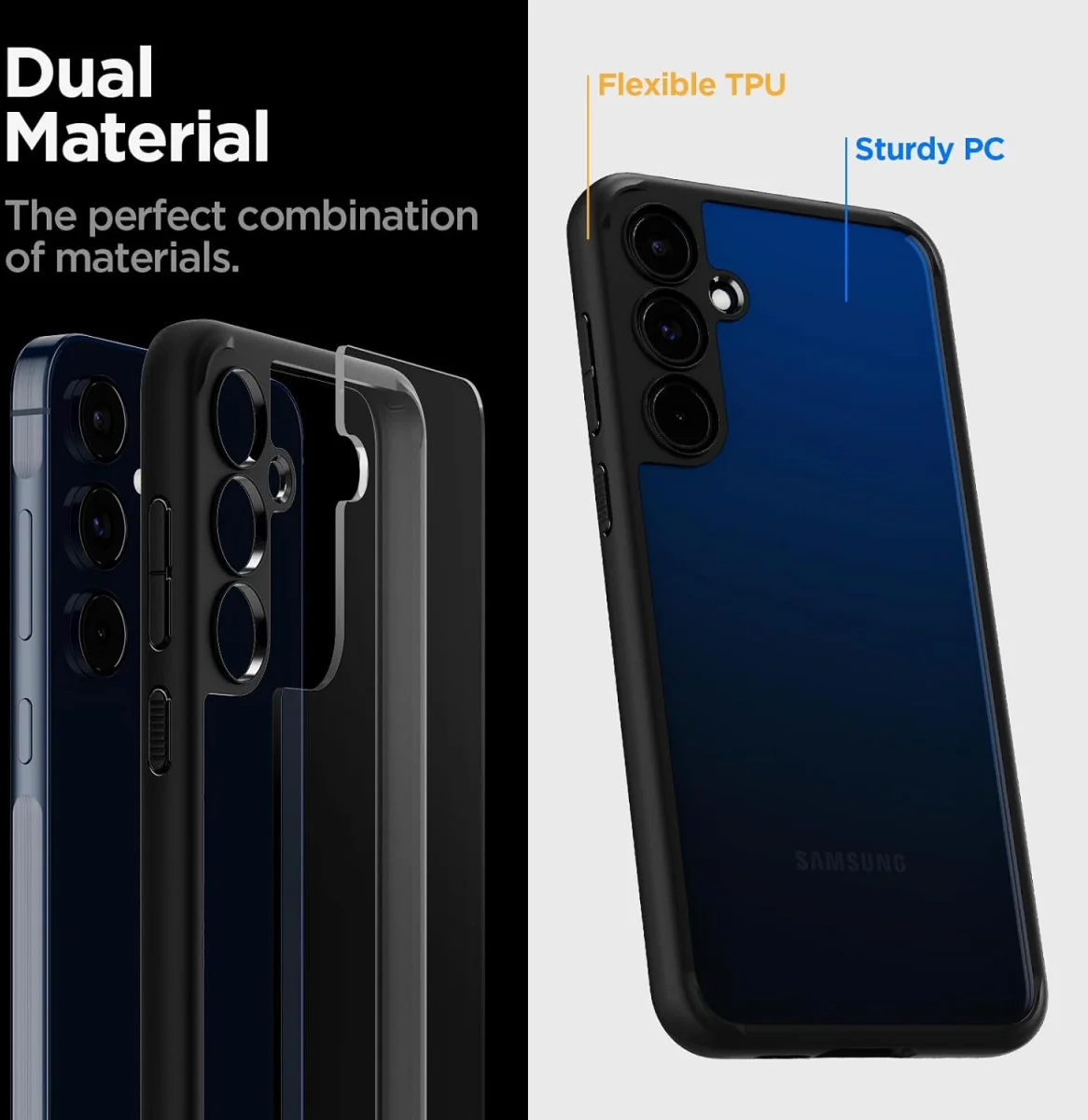 Spigen Ultra Hybrid Samsung Galaxy A55 Hoesje Back Cover Matte Zwart afbeelding 7