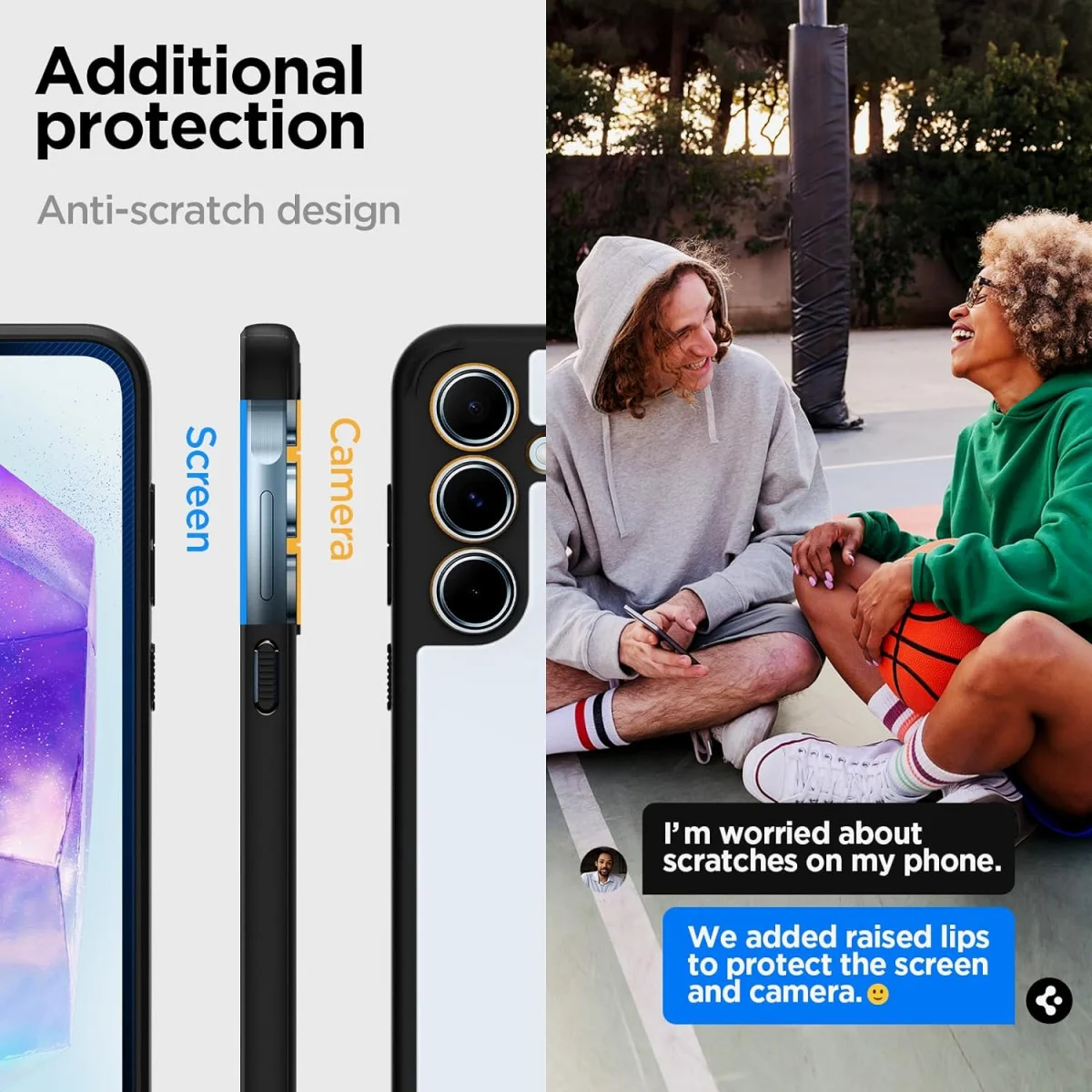 Spigen Ultra Hybrid Samsung Galaxy A55 Hoesje Back Cover Matte Zwart afbeelding 8