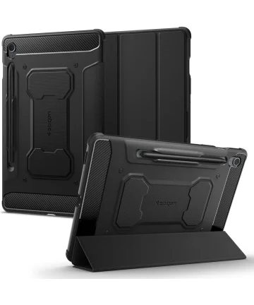 Spigen Rugged Armor Samsung Galaxy Tab S9 FE Hoes Book Case Zwart Hoesjes