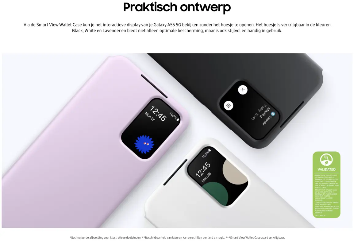 Origineel Samsung Galaxy A55 Hoesje Smart View Wallet Case Zwart afbeelding 4