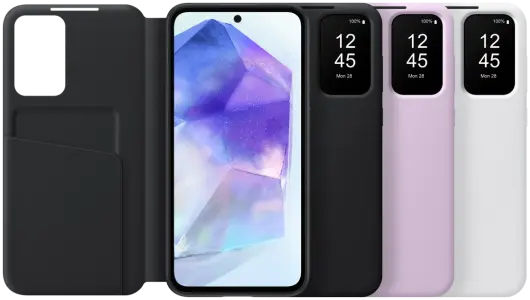 Origineel Samsung Galaxy A55 Hoesje Smart View Wallet Case Zwart afbeelding 9