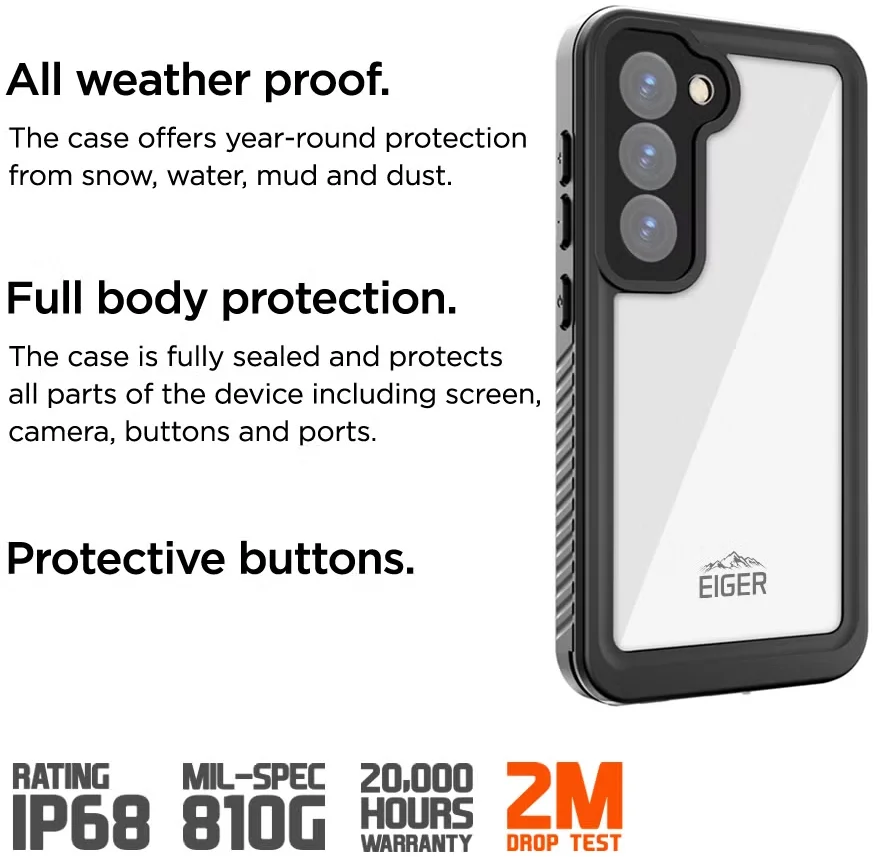 Eiger Avalanche Samsung Galaxy S24 Plus Hoesje Waterdicht Zwart afbeelding 5