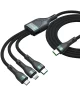 4smarts USB-C PremiumCord 3-in-1 Oplaadkabel 60W 1,5 Meter Zwart