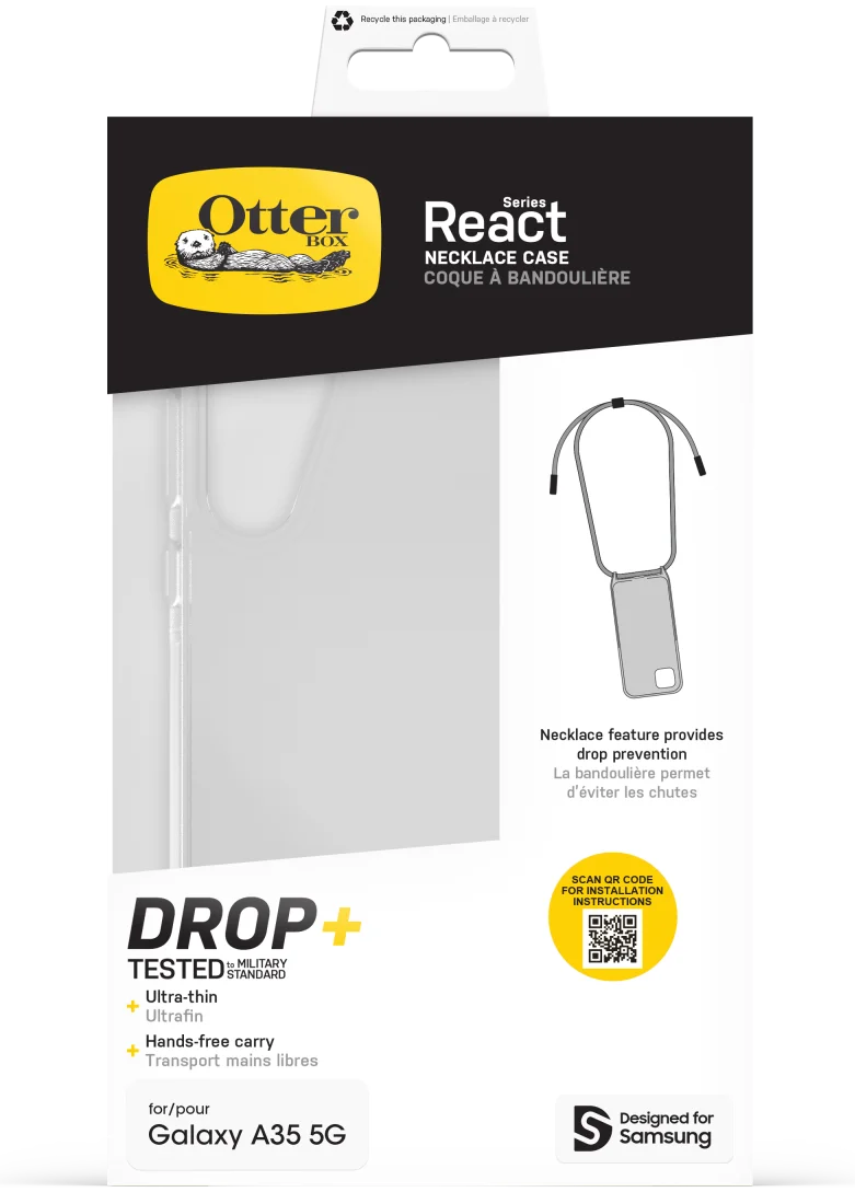 OtterBox React Necklace Samsung Galaxy A35 Hoesje met Koord Clear afbeelding 7