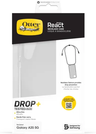OtterBox React Necklace Samsung Galaxy A35 Hoesje met Koord Clear afbeelding 7