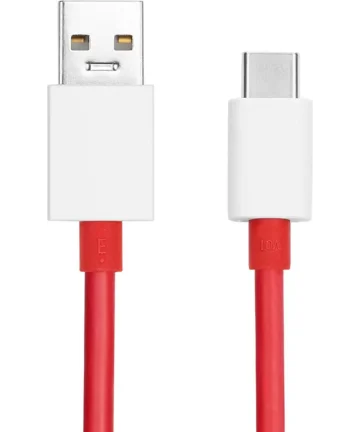 OnePlus USB-A naar USB-C Snellaad Kabel 100W 1M Rood/Wit Kabels