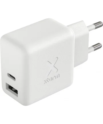 Xtorm 30W GaN Wall Charger Duo-Poorts Oplader met USB-A en USB-C Wit Opladers