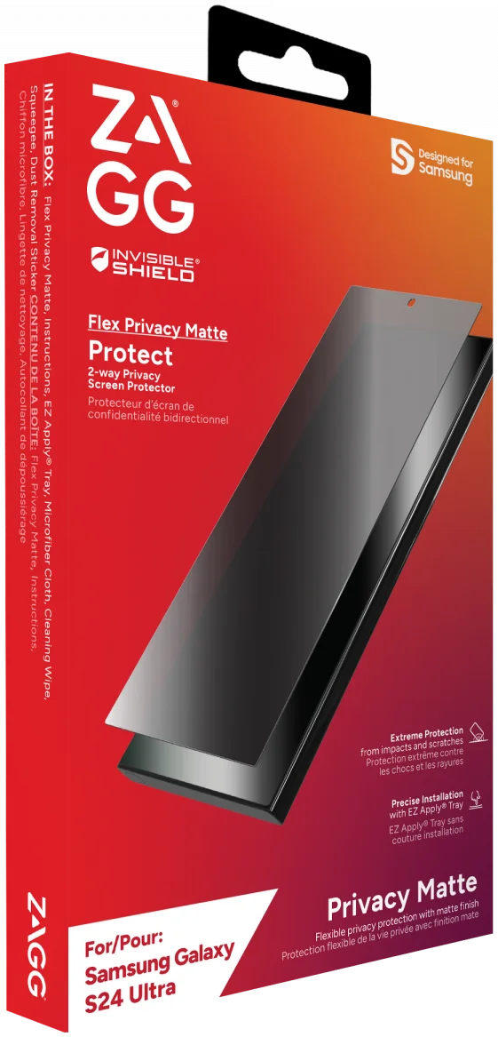 ZAGG InvisibleShield Flex Privacy Samsung Galaxy S24 Ultra Protector afbeelding 10