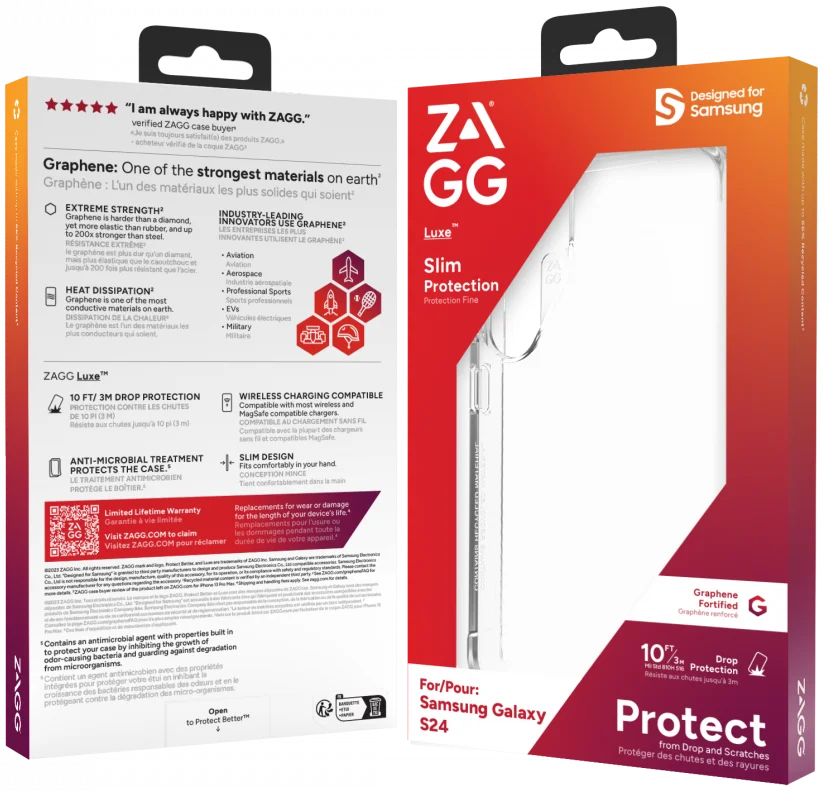 ZAGG Luxe Samsung Galaxy S24 Hoesje 3M Valbescherming Transparant afbeelding 12