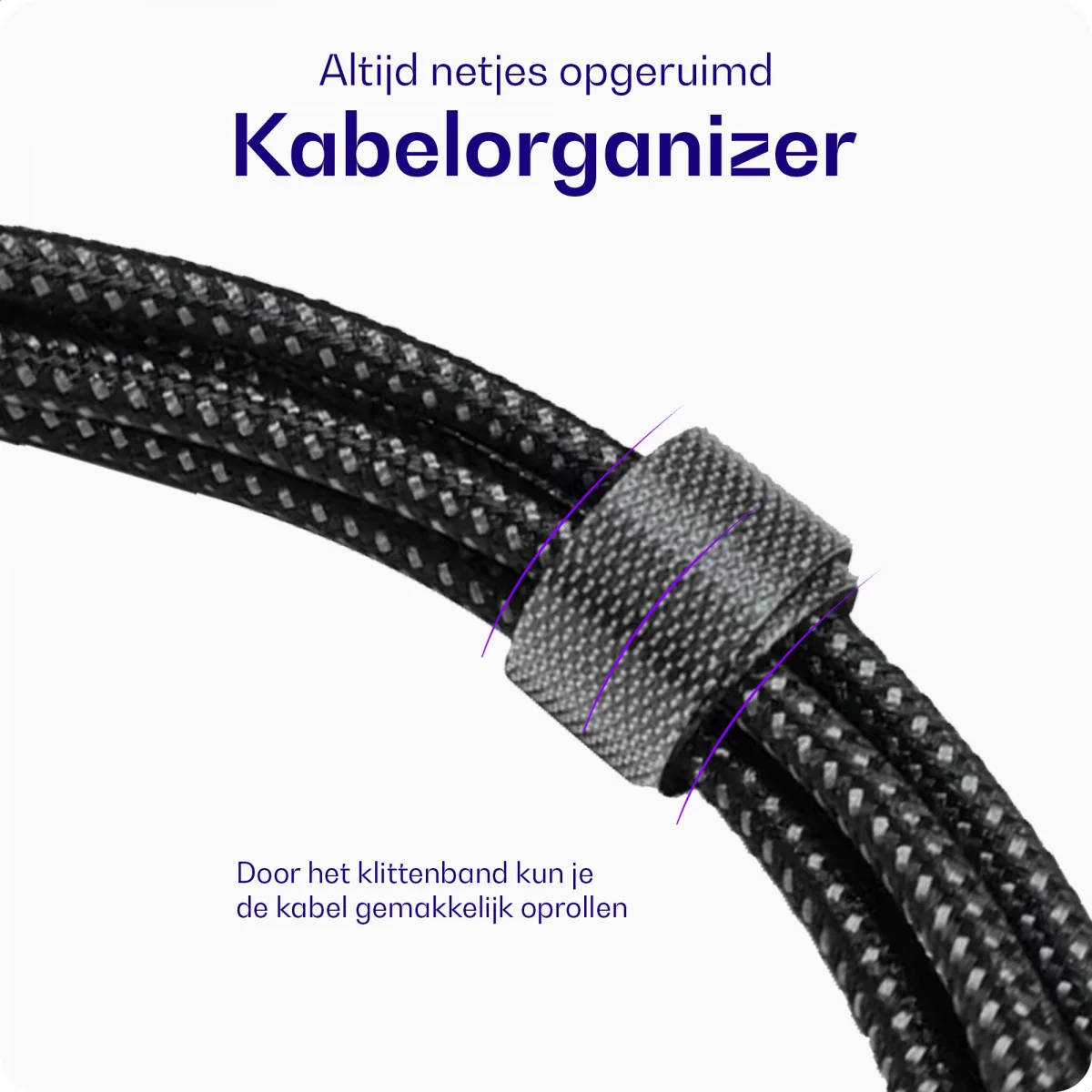 Buddi Flex USB-A naar USB-C Kabel 12W Fast Charge 1M Zwart afbeelding 7