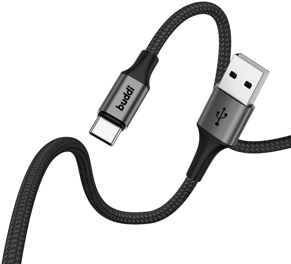 Buddi Flex USB-A naar USB-C Kabel 12W Fast Charge 1M Zwart afbeelding 13