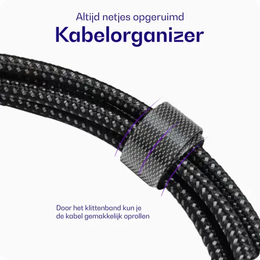 Buddi Flex USB-A naar USB-C Kabel 12W Fast Charge 1M Zwart afbeelding 7