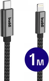 Buddi Flex USB-C naar Lightning Kabel 20W Fast Charge 1M Zwart afbeelding