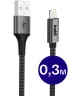 Buddi Flex USB-A naar Lightning Kabel 12W Fast Charge 30CM Zwart