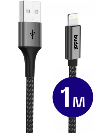 Buddi Flex USB-A naar Lightning Kabel 12W Fast Charge 1M Zwart Kabels