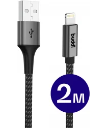 Buddi Flex USB-A naar Lightning Kabel 12W Fast Charge 2M Zwart