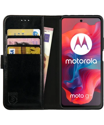 Rosso Element Motorola Moto G04 Hoesje Book Case Wallet Zwart Hoesjes