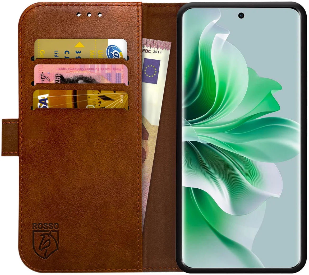 Rosso Element Oppo Reno 11 F Hoesje Book Case Wallet Bruin afbeelding 1