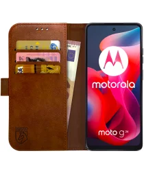 Rosso Element Motorola Moto G24 Hoesje Book Case Wallet Bruin