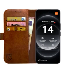 Rosso Element Xiaomi 14 Ultra Hoesje Book Case Wallet Bruin