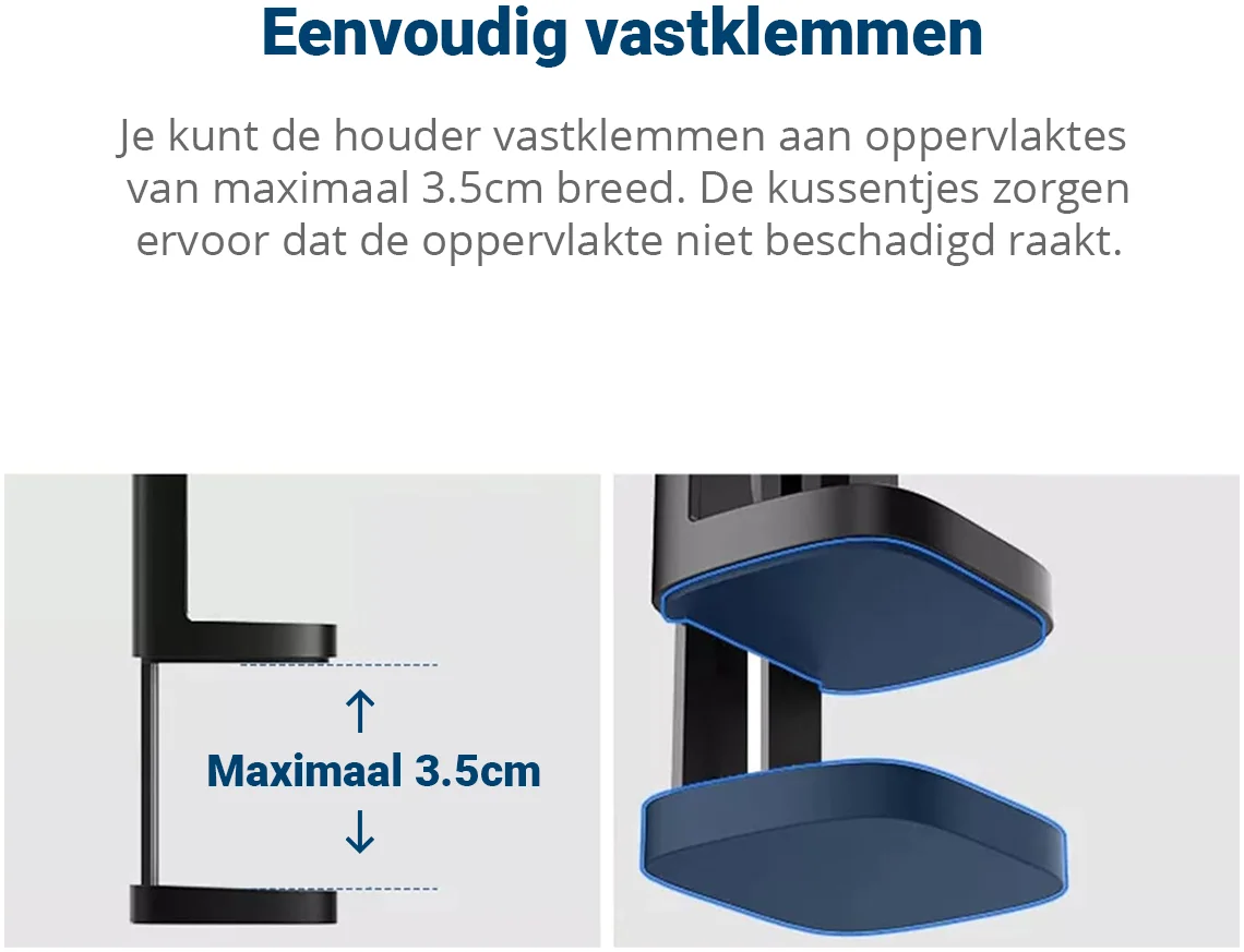Universele Telefoonhouder 360° Draaibaar voor Vliegtuig / Koffer Zwart afbeelding 9