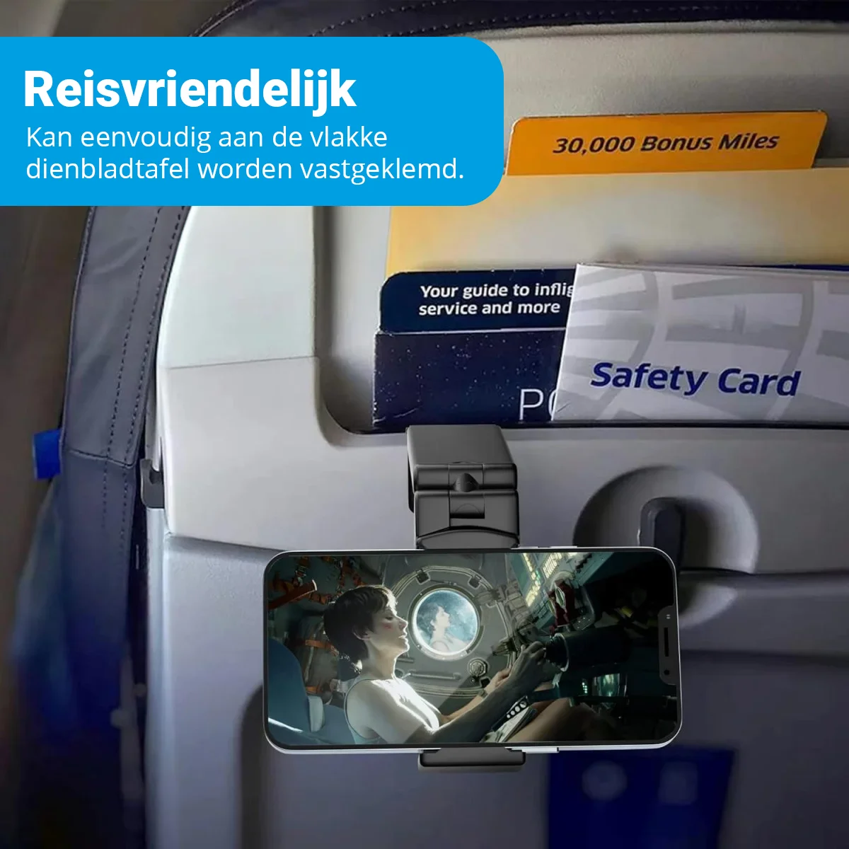Universele Telefoonhouder 360° Draaibaar voor Vliegtuig / Koffer Zwart afbeelding 13