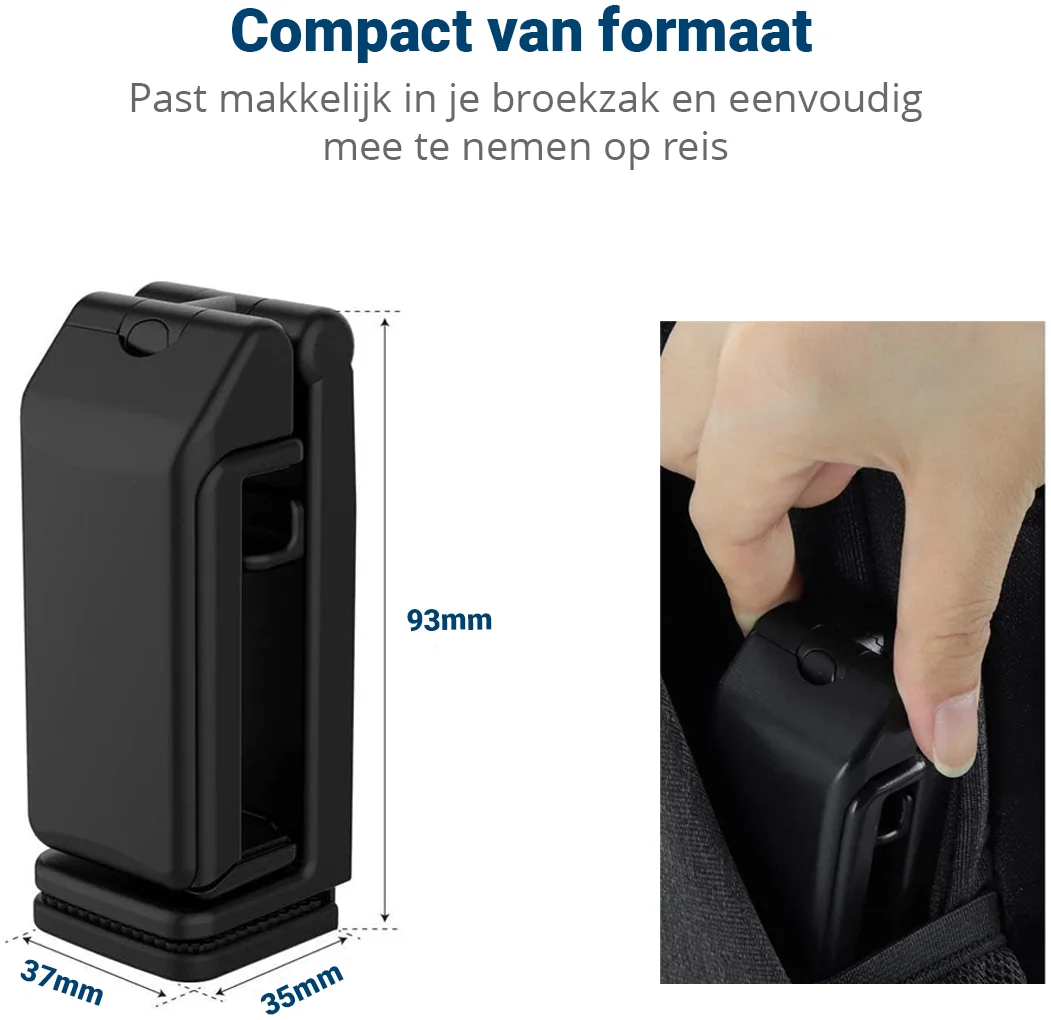 Universele Telefoonhouder 360° Draaibaar voor Vliegtuig / Koffer Zwart afbeelding 7