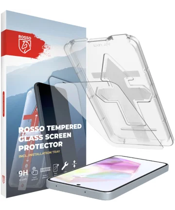 Rosso Samsung Galaxy A35 Tempered Glass Fingerprint en Case Friendly Screen Protectors
