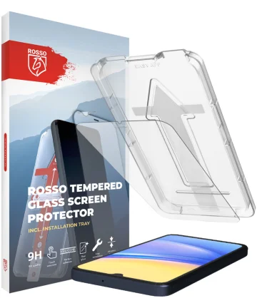 Rosso Samsung Galaxy A15 Tempered Glass Case Friendly met Installatietray Screen Protectors