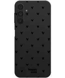 HappyCase Samsung Galaxy A15 Hoesje Flexibel TPU Hartjes Zwart Print