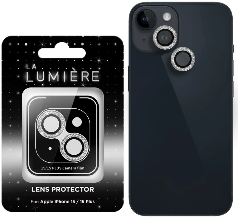 La Lumière Diamond Apple iPhone 15 / 15 Plus Camera Protector Zilver afbeelding 4