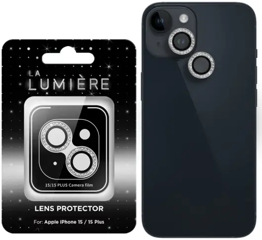 La Lumière Diamond Apple iPhone 15 / 15 Plus Camera Protector Zilver afbeelding 4
