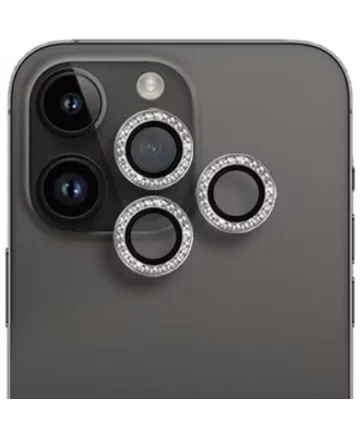 La Lumière Diamond iPhone 15 Pro / 15 Pro Max Camera Protector Zilver Screen Protectors