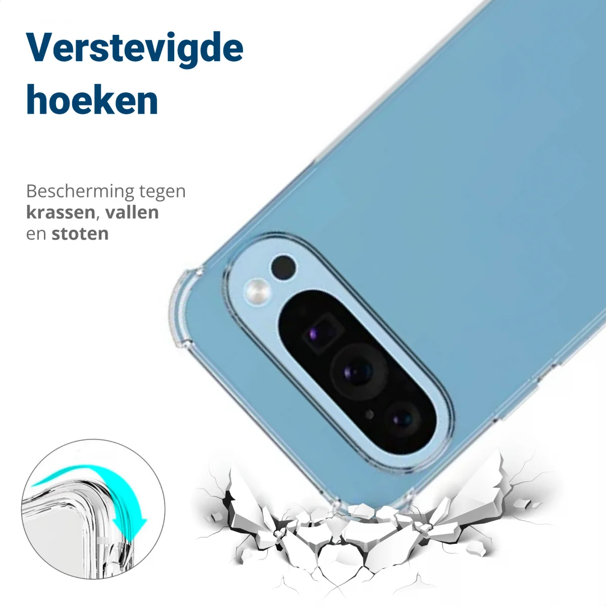 Google Pixel 9 Hoesje Schokbestendig en Dun TPU Back Cover Transparant afbeelding 2