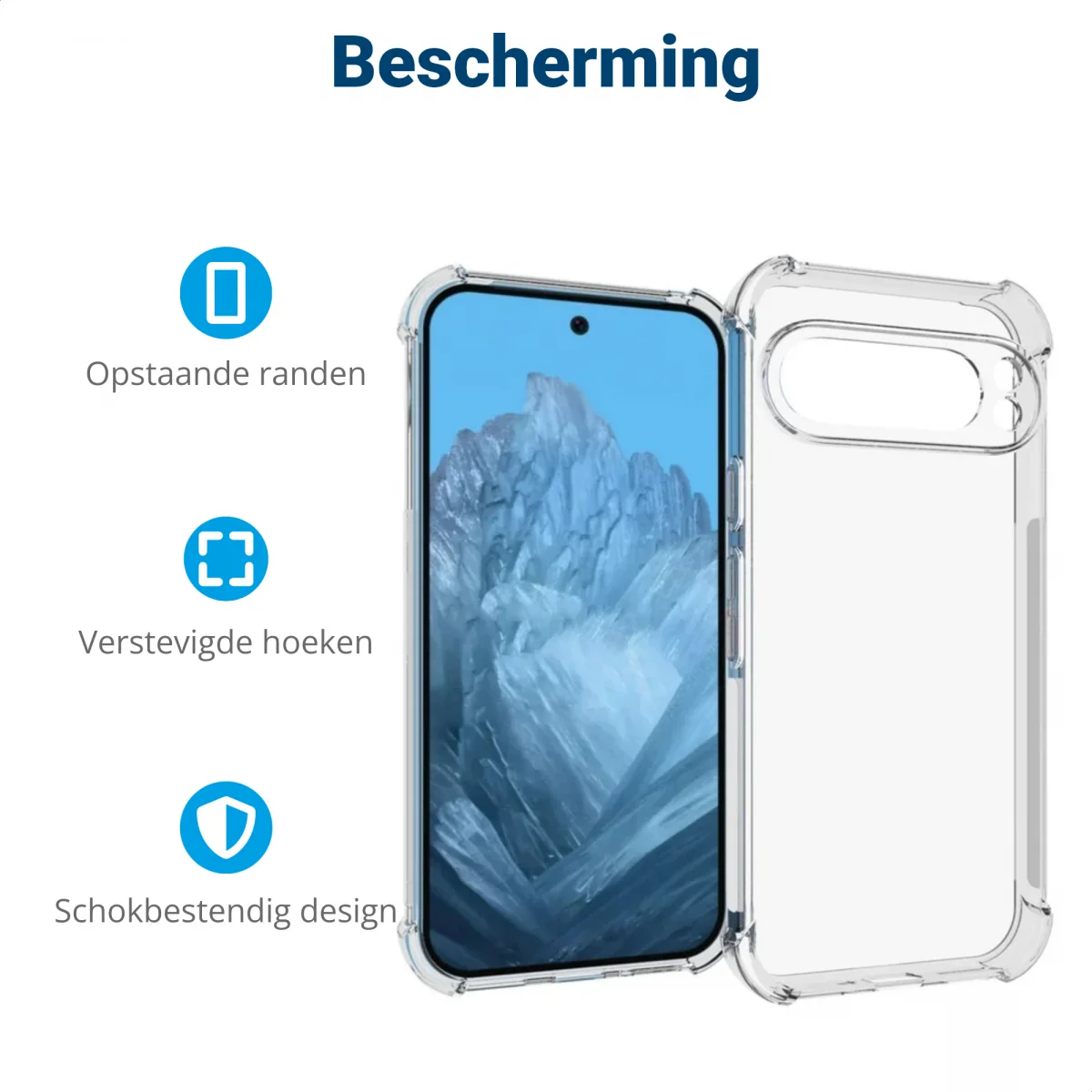Google Pixel 9 Hoesje Schokbestendig en Dun TPU Back Cover Transparant afbeelding 4