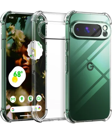 Google Pixel 9 Pro XL Hoesje Schokbestendig en Dun TPU Back Cover Transparant Hoesjes