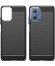 Motorola Moto G24 Hoesje Geborsteld TPU Flexibele Back Cover Zwart