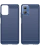 Motorola Moto G24 Hoesje Geborsteld TPU Flexibele Back Cover Blauw