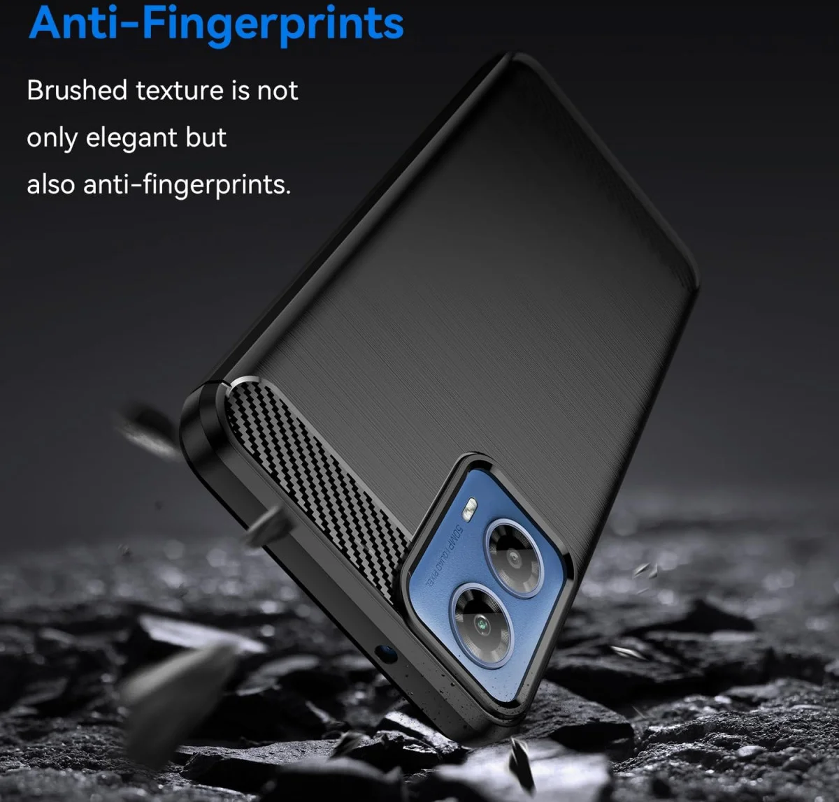 Motorola Moto G04 Hoesje Geborsteld TPU Flexibele Back Cover Zwart afbeelding 4