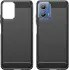 Motorola Moto G04 Hoesje Geborsteld TPU Flexibele Back Cover Zwart afbeelding 2