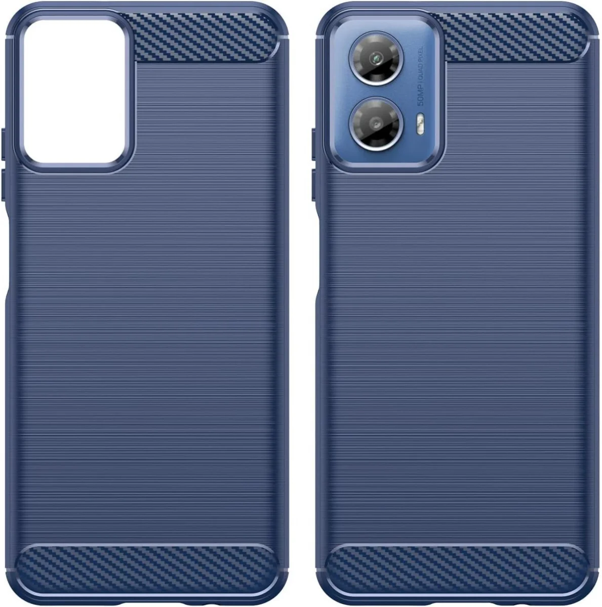 Motorola Moto G04 Hoesje Geborsteld TPU Flexibele Back Cover Blauw afbeelding 2
